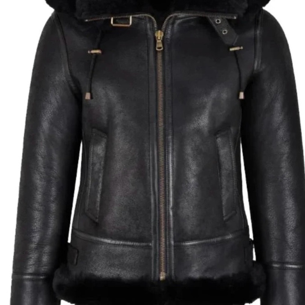 Elegant Black Leather Jacket for Women